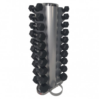 Force USA Rubber Hex 1kg-10kg Set With Dumbbell Rack